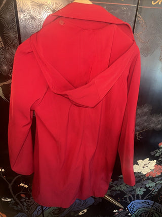 Red Vintage Ladies XS red London Fog Raincoat with detachable hood #63 VV MTS