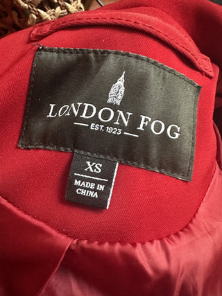 Red Vintage Ladies XS red London Fog Raincoat with detachable hood #63 VV MTS