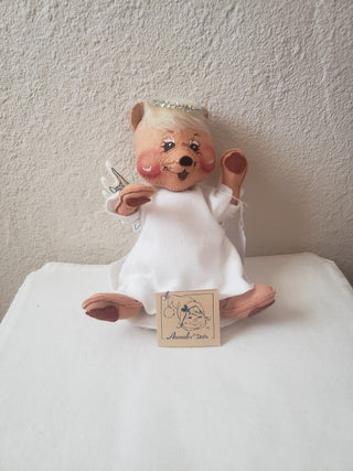 Vtg Annalee Xmas Angel Plush Bear Halo Wings -lv RCD|123588