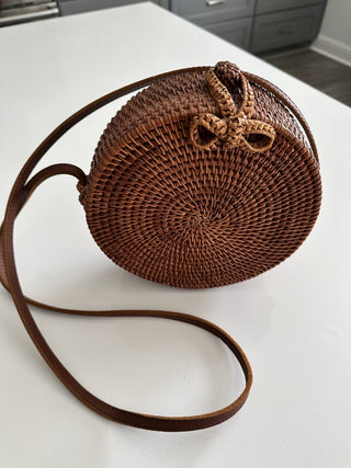 Round Handwoven Rattan Bag MTS|118342