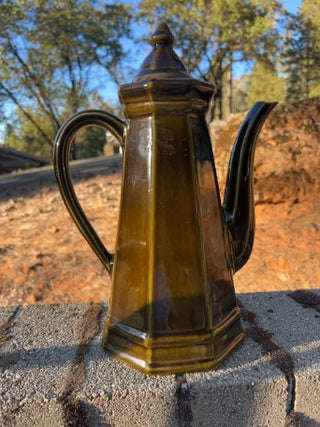 AS IS vintage Pfaltzgraff Heritage Green stoneware coffee pot & lid