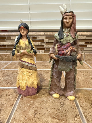 Vintage Thanksgiving Harvest Native American Couple RCD|113979