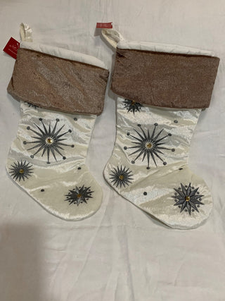 Beigh cuff w/Snowflakes embroidered  (pair) MTS|132220