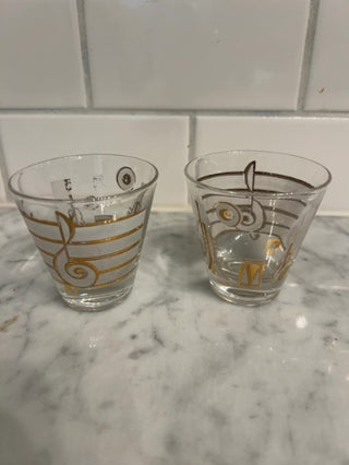 MCM Music Note Barware Glasses, Set of 2
