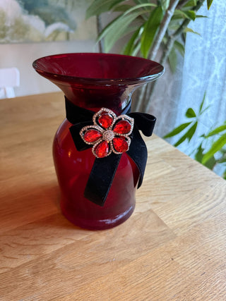 Ruby Red Glass Vase