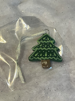 Handcrafted Clay grn trdrop Christmas Tree Ornament | Gift Tag RSV|129705