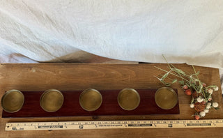 Crate & Barrel Brass 5-Pillar Candelabra (LZD - RSV)|126140