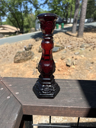 12F Vintage Avon 1876 Cape Cod Ruby Red Candlestick 8 3/4" MTS|67132