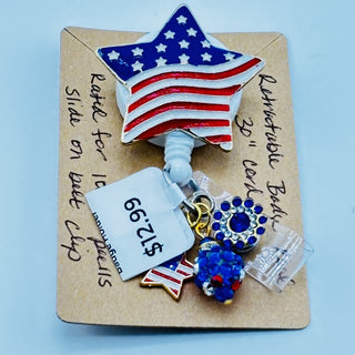 Patriotic Star Retractable Badge Holder|76203