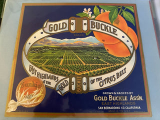 Gold Buckle Authentic Citrus Farm Crate Label EC029-15 MTS