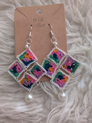 Crochet earring fancy Grannies