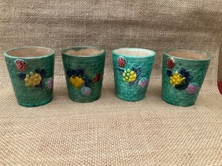 Vintage Majolica juice cups set of 4 MTS