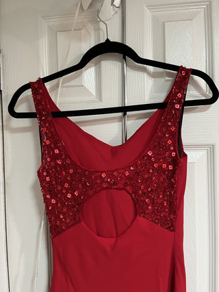 Red Sequined Formal Bridesmaid/Prom Gown Dress Size 6 RCD