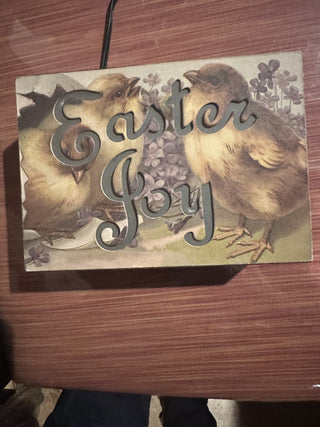 Easter Joy light wood box 7" W X 5 " H X 3" D #62 VV MTS|63228