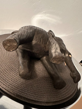 Elephant 9x10 Black Wood Carved|52437