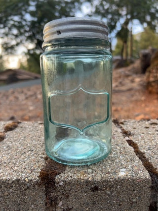 vintage-style blue glass Mason jar With Lid