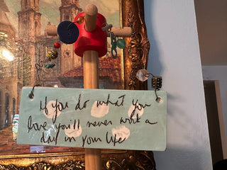 Ceramic Sign Beads, Work Msg MTS|118583