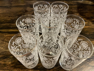 Vintage Libbey Floral Embossed Drinking Glass. RSV|131761