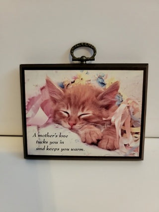 JMD- Vtg. Paulas Impressions Cat "Mother" Wood Plaque