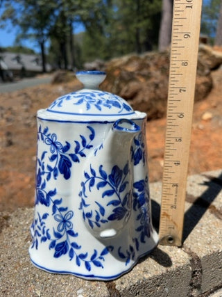 JP Vintage Blue Mum By Sadek Large Teapot 7.5”