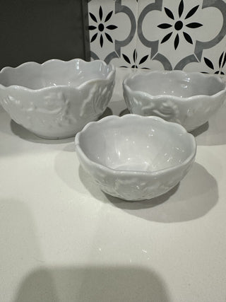 Set of 3 Certified International White Bowls MTS