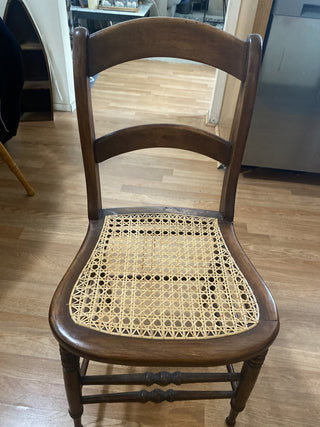 Vintage ladder back and cane chair|99093