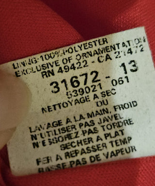 Red Strapless Dress, sz 13/14, RSV