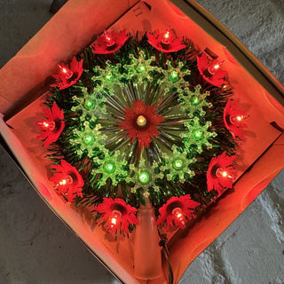 Vintage Lighted Poinsettia Christmas Tree Topper RCD|124796