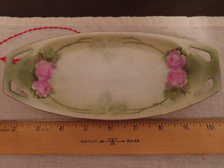 Vintage flowered candy dish as found RCD