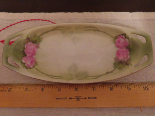 Vintage flowered candy dish as found RCD