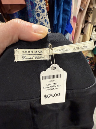 Leon Max Cotton/Silk Tux Jacket, 10