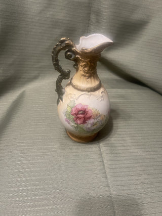Cream pitcher with pink flowers rsv