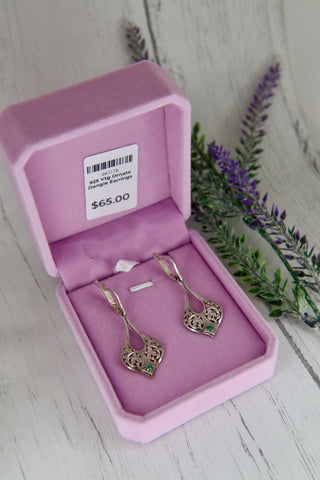 925 Vtg Ornate Dangle Earrings MTS