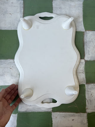 White porcelain footed tray F&M