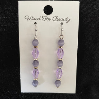 purple beaded drop earrings RSV
