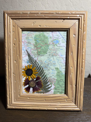 Pressed Botanical Map Art - Yosemite/Sequoia NP MTS|76401