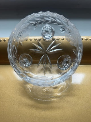 Vtg.Small Footed Cut Crystal Candy Dish