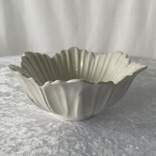 scalloped white ceramic candy dish RSV