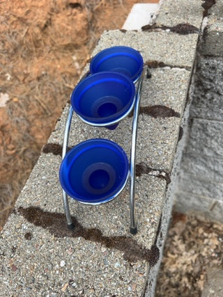 BB vintage post-modern tealight holder cobalt blue cones