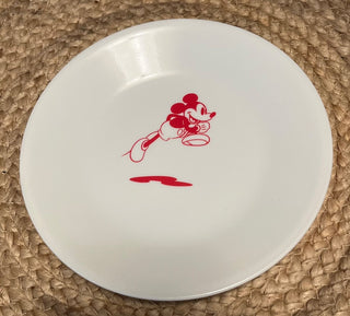 SET OF 5 SMALL CORELLE DISNEY RED & WHITE MICKEY PLATES (KJS) RCD