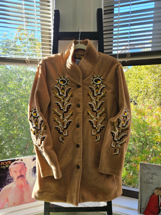 Vtg Bob Mackie Sunflower Fleece Jacket - Size L - MTS|126318