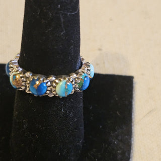 Sterling blue dahlia infinity ring size 8