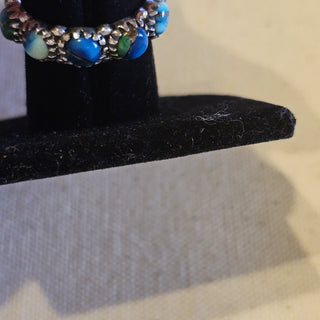 Sterling blue dahlia infinity ring size 8