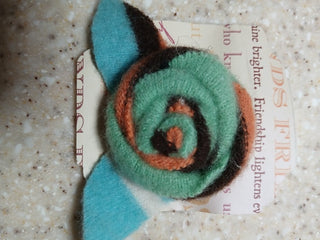 Wool Felted Rose Pin D
