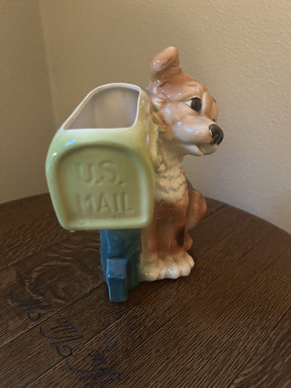 Dog Sitting By U.S. Mailbox Planter/Figurine  MTS|69615