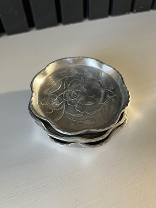 Vintage aluminum coasters set of 3 RSV|126905
