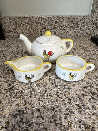 AJ - Vintage Rooster Teapot Set MTS|63506