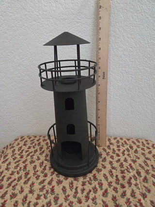 Brown Brushed Metal Lighthouse Candle Holder, RCD|105166