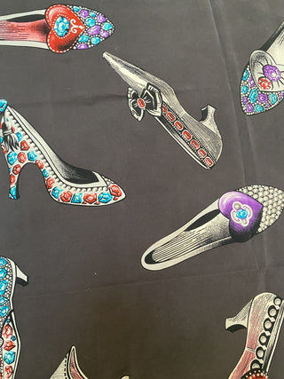 Bruno Magli Black Silk Shoes Scarf -- MTS|95837