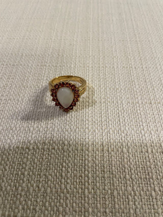 vintage rhodilite and garnet and l cluster 18k over ss. Size 10